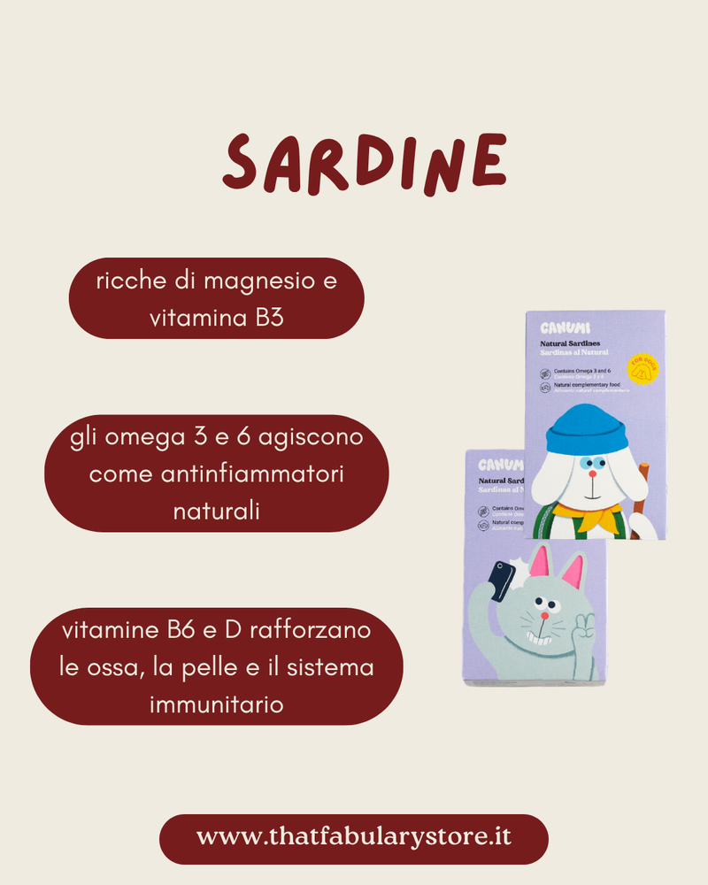Sardine per cani e gatti: anche l'acqua fa bene